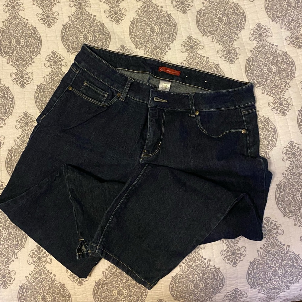 Dress Barn size 12 dark denim crops